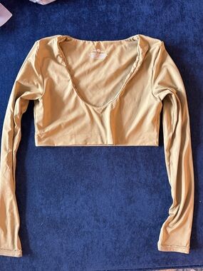 Toast Swim Free People Signature Crop Long Sleeve Bikini Top - Size Small